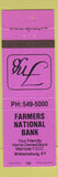 Matchbook Cover - Farmers National Bank Williamsburg KY PINK