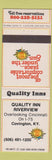 Matchbook Cover - Quality Inn Riverview Covington KY