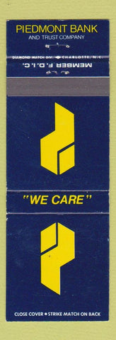 Matchbook Cover - Piedmont Bank and Trust Charlotte NC WEAR
