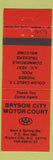 Matchbook Cover - Bryson City Motor Court NC