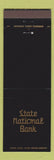 Matchbook Cover - State National Bank Frankfort KY #1 BLACK