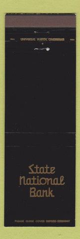 Matchbook Cover - State National Bank Frankfort KY #1 BLACK