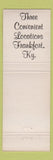 Matchbook Cover - State National Bank Frankfort KY #1 BLACK