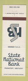 Matchbook Cover - State National Bank Frankfort KY #2 WHITE