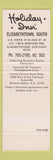 Matchbook Cover - Holiday Inn Elizabethtown KY #1 WHITE