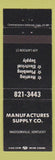Matchbook Cover - Manufacturers Supply Heating Plumbing Electric Madisonville KY