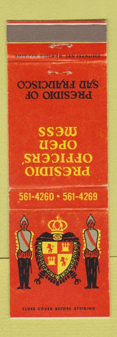 Matchbook Cover - Presidio Officers' Open Mess San Francisco CA