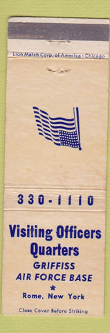 Matchbook Cover Visiting Officers Quarters Griffiss Air Force Base Rome NY WEAR