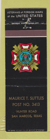 Matchbook Cover - VFW Maurice Suttles Post #3413 San Marcos TX