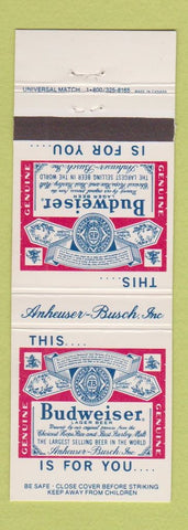 Matchbook Cover - Budweiser Beer Anheuser Busch