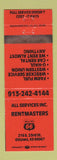 Matchbook Cover - Rentmasters Phillips 66 oil gas Ottawa KS WEAR ORANGE