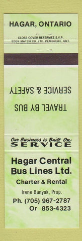 Matchbook Cover - Hagar Central Bus Lines ON