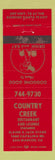 Matchbook Cover - Country Creek Restaurant San Marcos CA WEAR