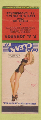 Matchbook Cover - FA Johnson Septic Tank Fort Lauderdale FL pinup