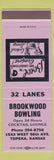 Matchbook Cover - Brookwood Bowling Topeka KS SAMPLE