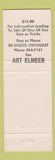 Matchbook Cover - Ed Shults Chevrolet Jamestown NY Art Elmer