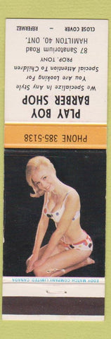 Matchbook Cover - Play Boy Barber Shop Hamilton ON pinup