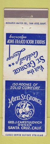 Matchbook Cover - Hotel St George Santa Cruz CA