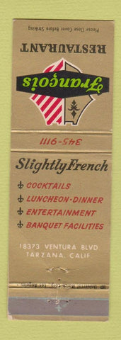 Matchbook Cover - Francois Restaurant Tarzana CA #1