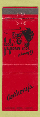 Matchbook Cover - Anthony's Restaurant Tarzana Northridge Hollywood CA