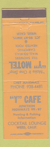 Matchbook Cover - Y Cafe Motel Weed CA PEACH