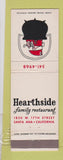 Matchbook Cover - Hearthside Restaurant Santa Ana CA