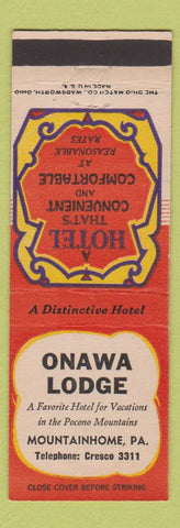 Matchbook Cover - Onawa Lodge Mountainhome PA