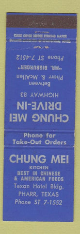 Matchbook Cover - Chung Mei Kitchen Chinese Pharr TX