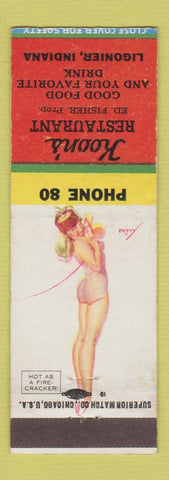 Matchbook Cover - Koon's Restaurant Ligonier IN low phone # pinup