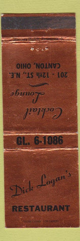 Matchbook Cover - Dick Logan's Restaurant Canton OH