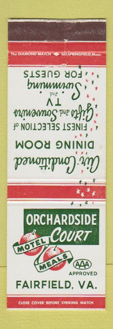 Matchbook Cover - Ochardside Court Motel Restaurant Fairfield VA