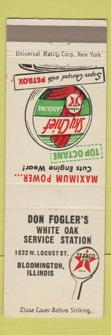 Matchbook Cover - Texaco oil gas Don Fogler Bloomington IL Sky Chief