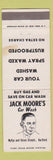 Matchbook Cover - Jack Moore's Car Wash Hartford CT WEAR
