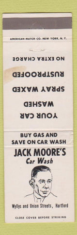 Matchbook Cover - Jack Moore's Car Wash Hartford CT WEAR
