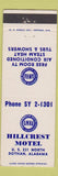 Matchbook Cover - Hillcrest Motel Dothan AL
