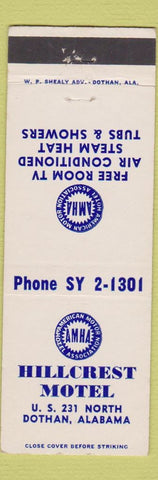 Matchbook Cover - Hillcrest Motel Dothan AL
