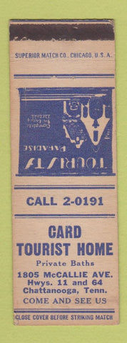 Matchbook Cover - Cafe Tourist Home Chattanooga TN