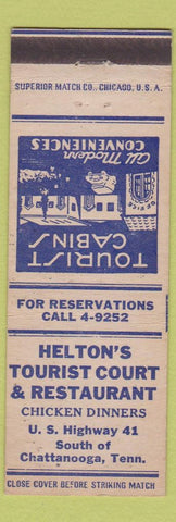 Matchbook Cover - Helton's Tourist Court Restaurant Chattanooga TN