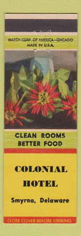 Matchbook Cover - Colonial Hotel Smyrna DE