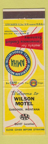 Matchbook Cover - Wilson Motel Gardiner MT