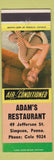 Matchbook Cover - Adam's Restaurant Simpson PA pinup