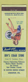 Matchbook Cover - Erv's Cigar Store Lebanon PA ADVANCE pinup Scotty Says girlie