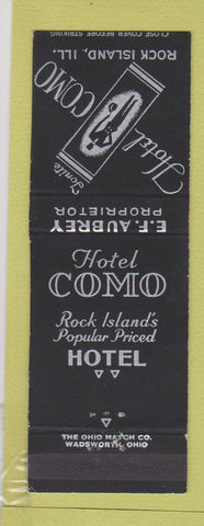 Matchbook Cover - Hotel Como Rock Island IL