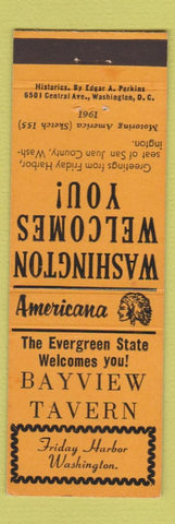 Matchbook Cover - Bayview Tavern Friday Harbor WA Perkins Americana