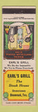Matchbook Cover - Earl's Grill Shamrock TX