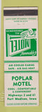 Matchbook Cover - Poplar Motel Fort Madison IA