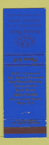 Matchbook Cover - Holiday Motel Willmar MN low phone #