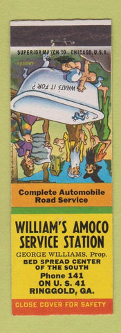Matchbook Cover - William's Amoco oil gas Ringgold GA hillbilly