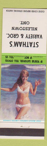 Matchbook Cover - Statham's Variety Grocery Nilestown ON pinup