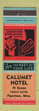 Matchbook Cover - Calumet Hotel Pipestone MN bellhop